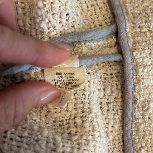 L'Agence Tweed Knit Cap Sleeve Ivory Metallic‎ Shimmer Sheath Dress - Picture 10 of 11